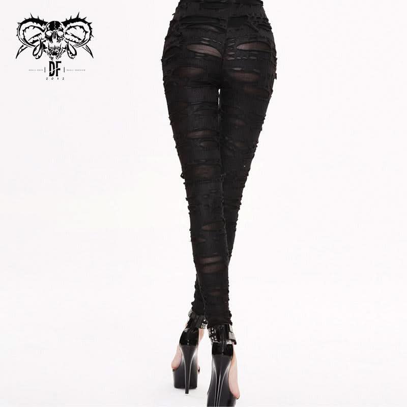 'I Want to Destroy You' Distressed Casual Punk Leggings
