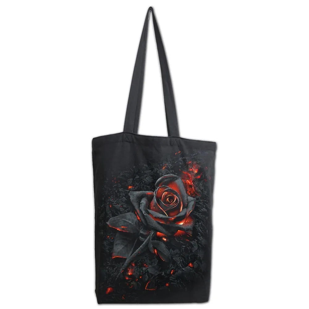Spiral - BURNT ROSE Tote bag - Black