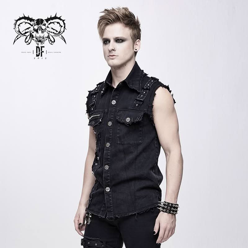 'Bulletproof' Distressed Punk Vest