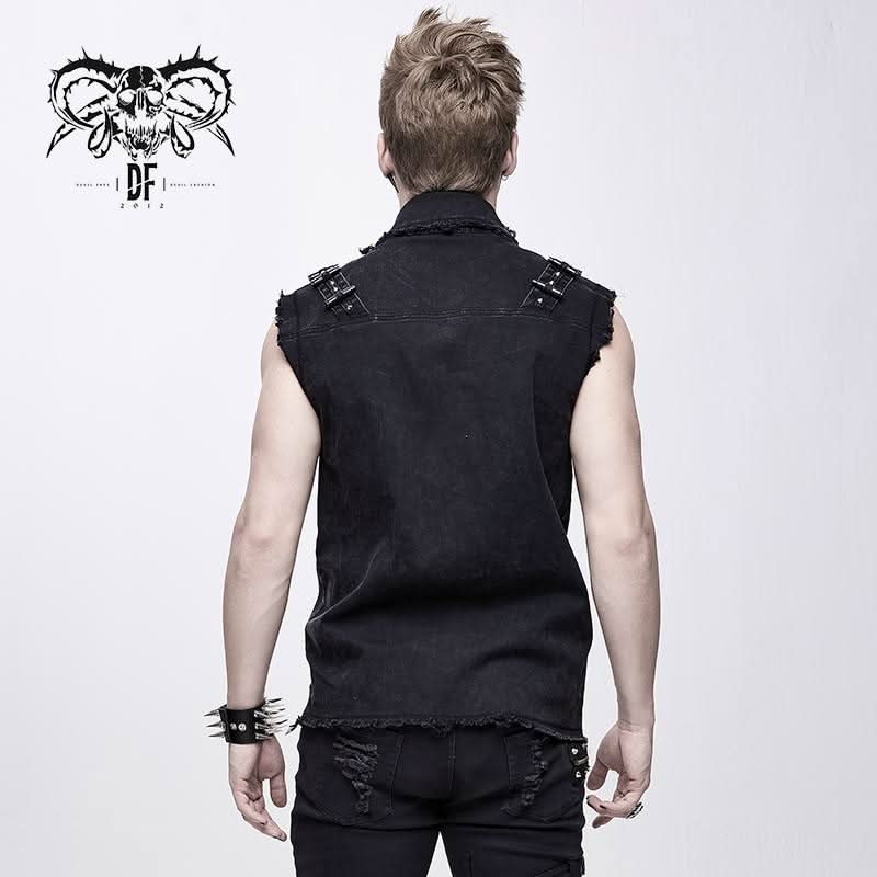 'Bulletproof' Distressed Punk Vest