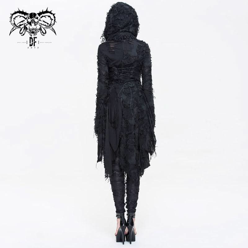 'Violations' Distressed Punk Mesh Coat
