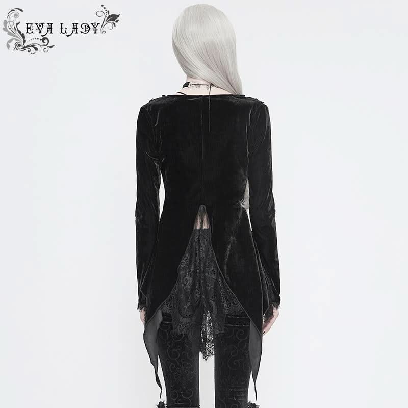 'A Season in Hell' Gothic Blazer with Waterfall Mesh Hem