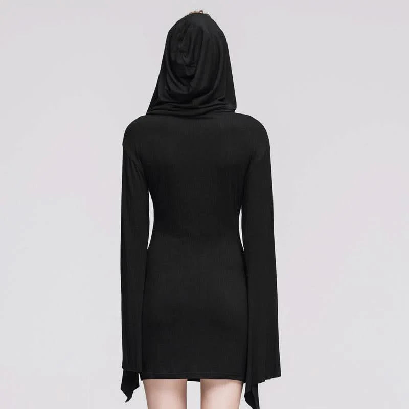 'Rusalka' Gothic Solid Coloured Dress With Kimono Sleeves