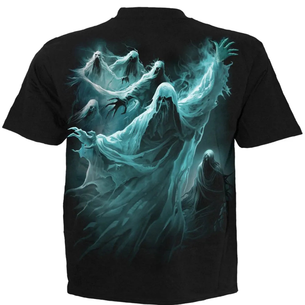 Spiral - Ghost Skull Mens Tshirt - Black