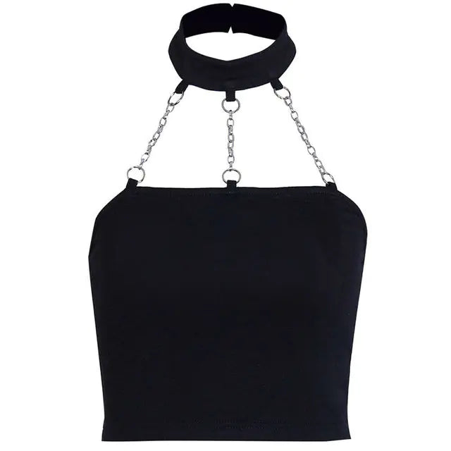 Women’s Chain Halter Neck Crop Top