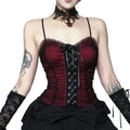 Women’s Gothic Lace-up Ruched Crop Top