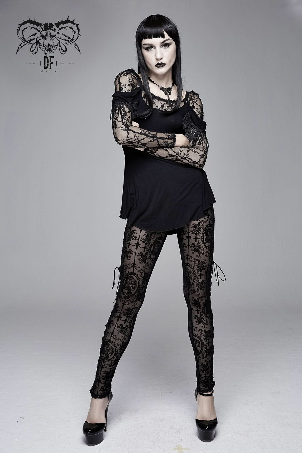 'Little Miss Scare All' Sheer Mesh Gothic Leggings