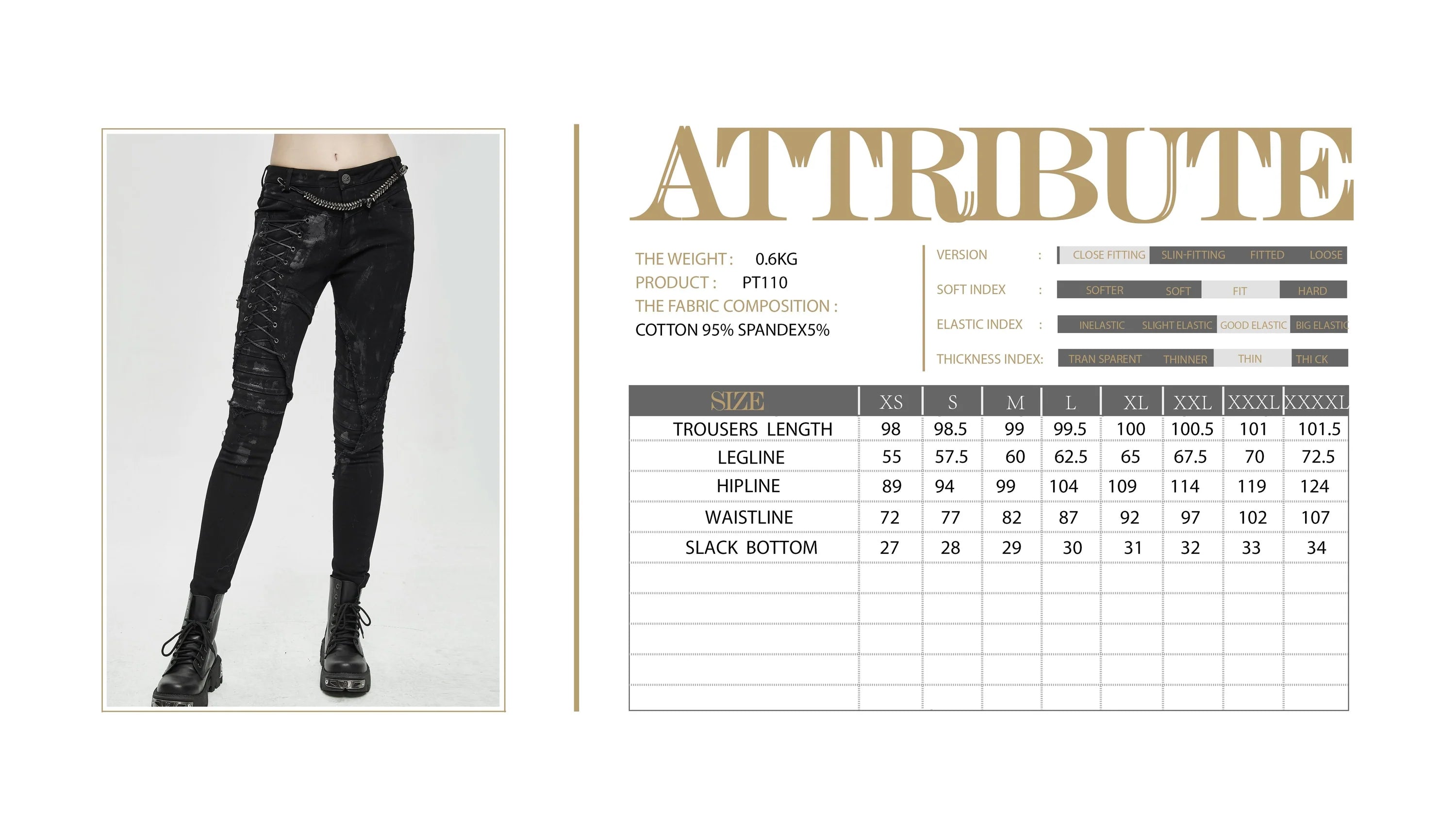 'Renegade Princess' Punk Pants with Lace Detail