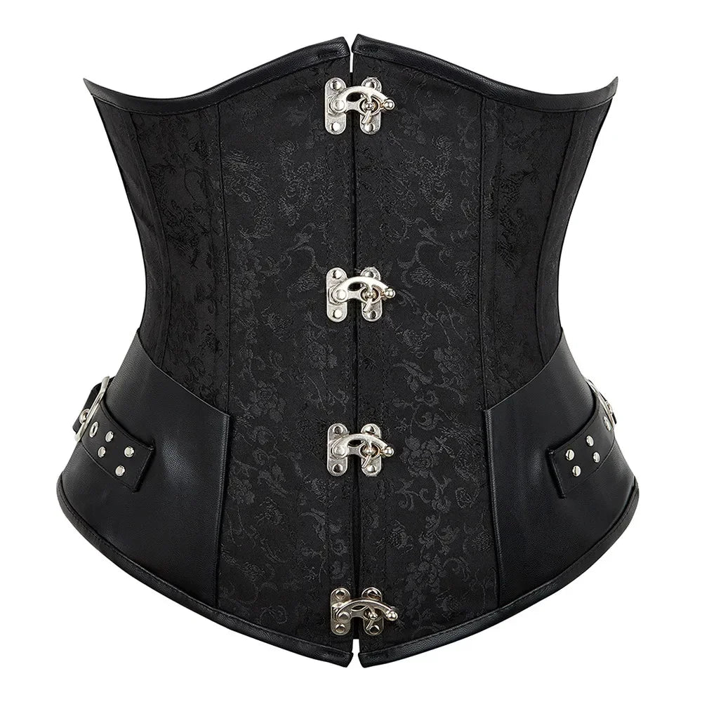 Faux Leather Underbust Corset