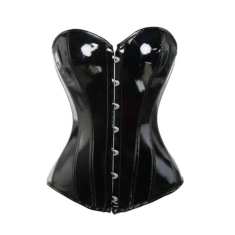 Black PVC Vinyl Corset