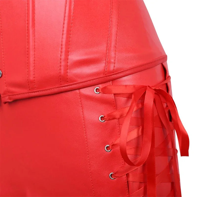 Faux Leather Corset Dress