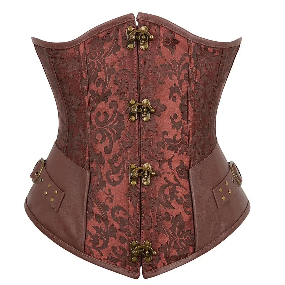 Faux Leather Underbust Corset