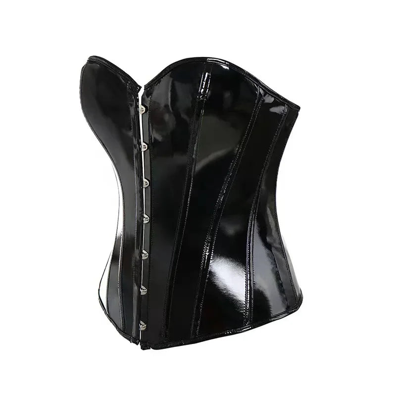 Black PVC Vinyl Corset
