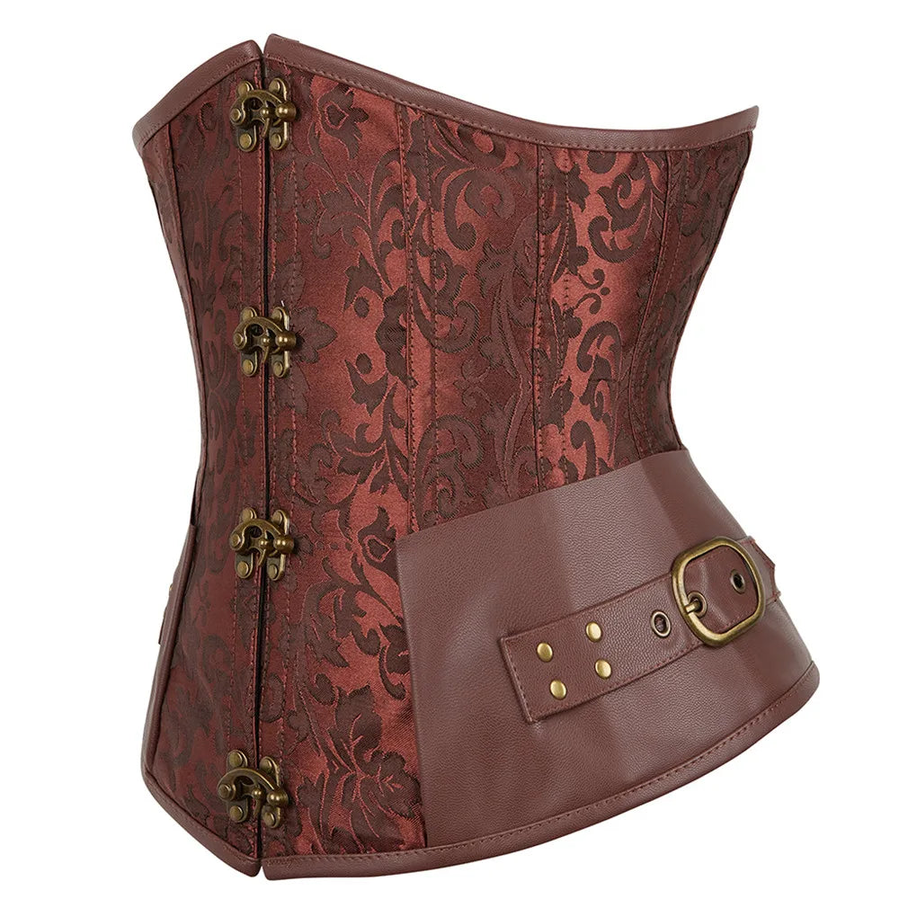 Faux Leather Underbust Corset