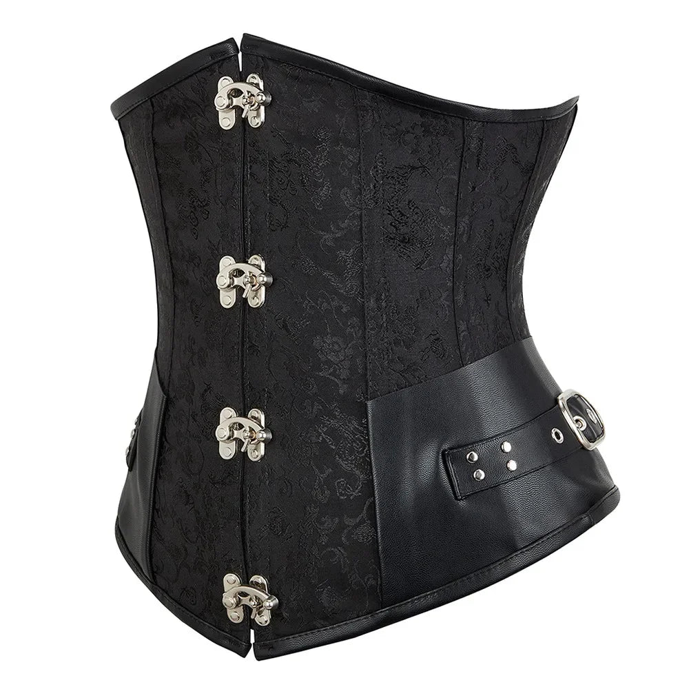 Faux Leather Underbust Corset