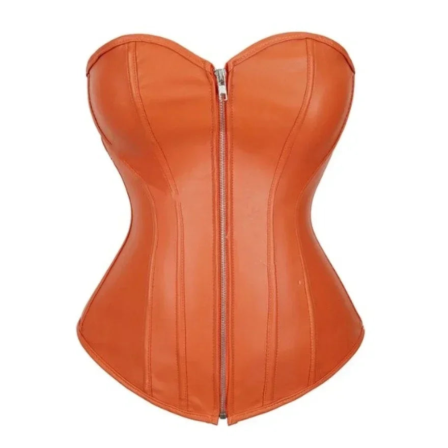 Faux Leather Overbust Corset