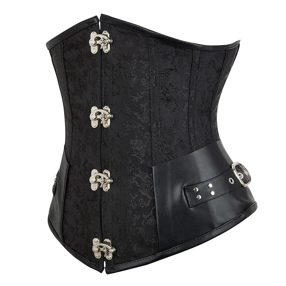 Faux Leather Underbust Corset