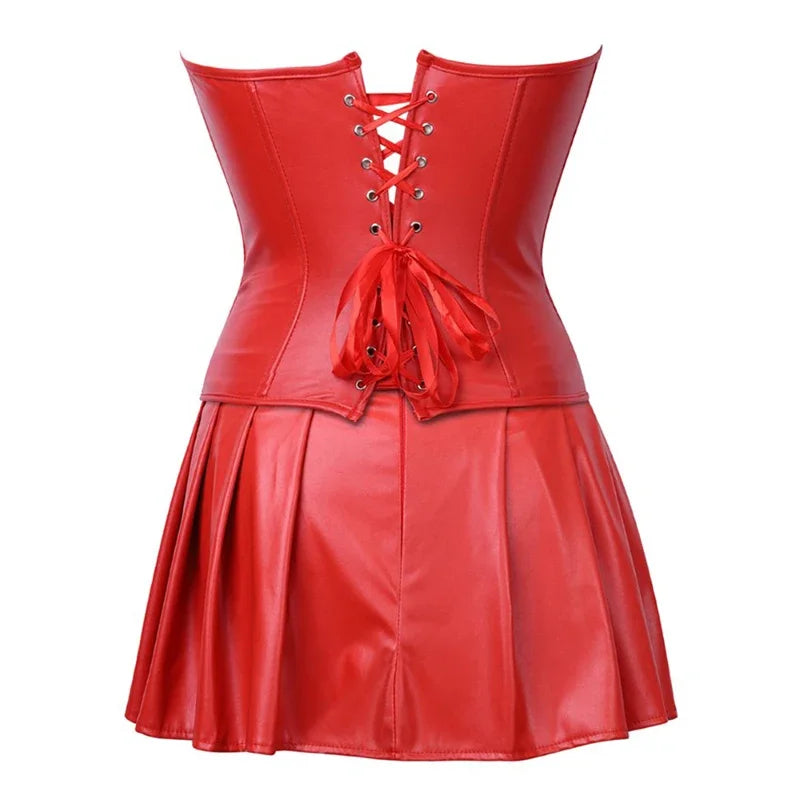 Faux Leather Corset Dress