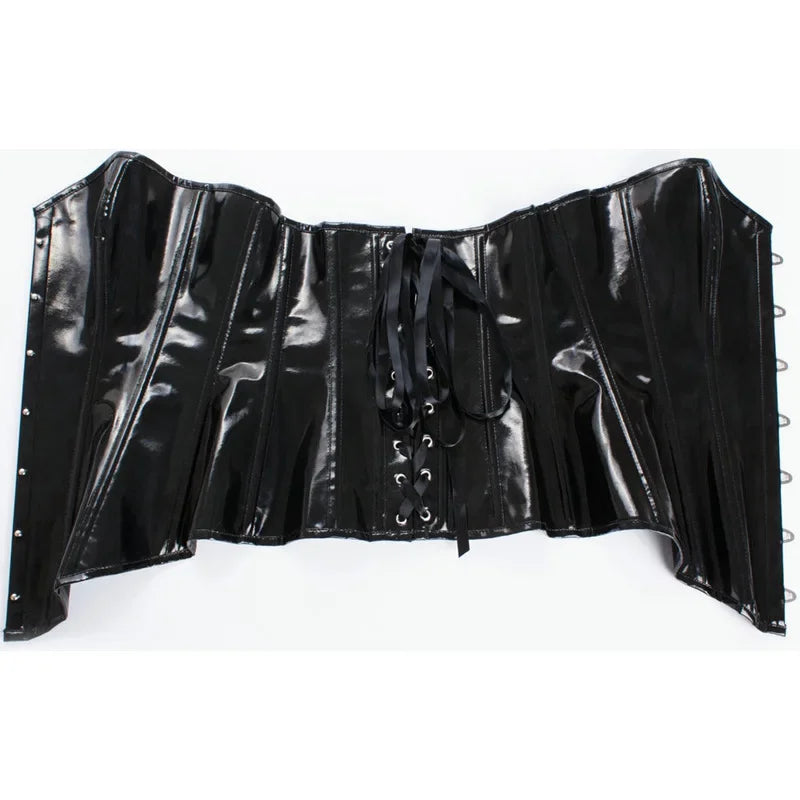 Black PVC Vinyl Corset