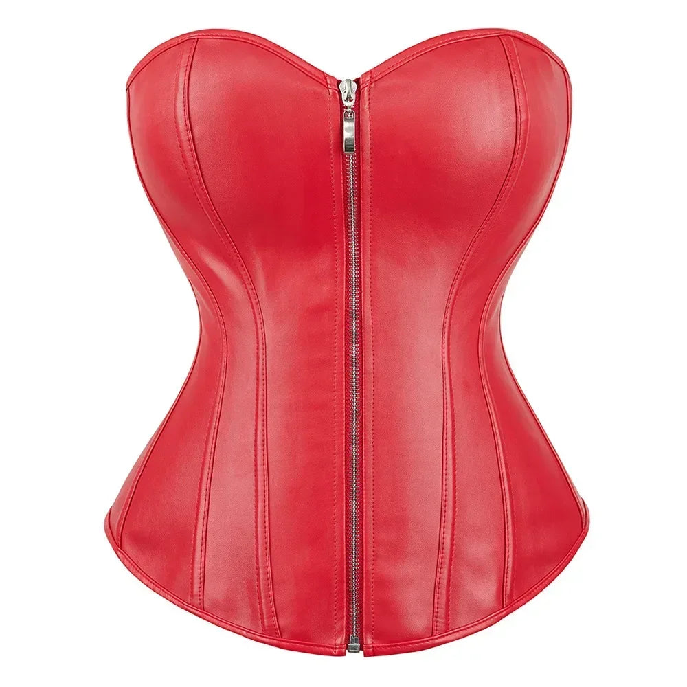 Faux Leather Overbust Corset