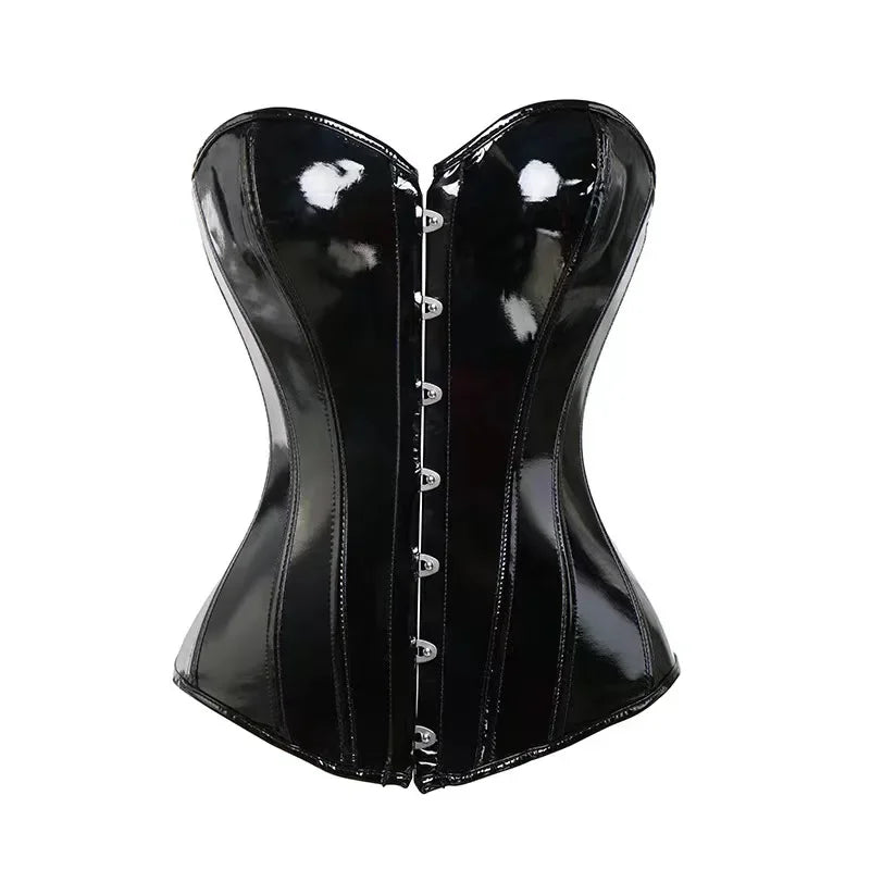 Black PVC Vinyl Corset