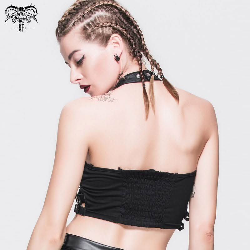 'No Feelings' Punk Tube Top With a Choker