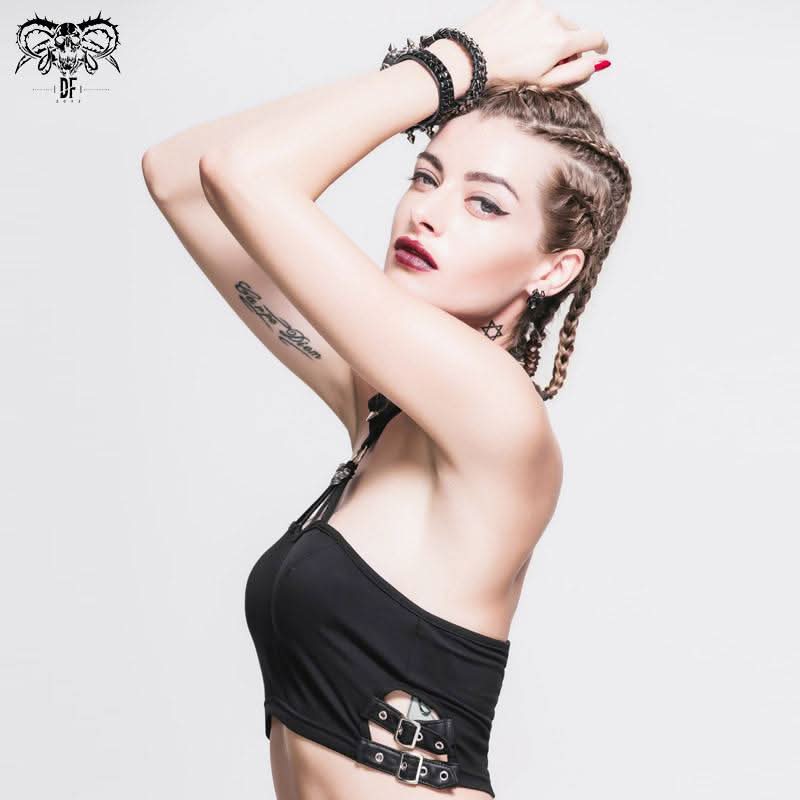 'No Feelings' Punk Tube Top With a Choker