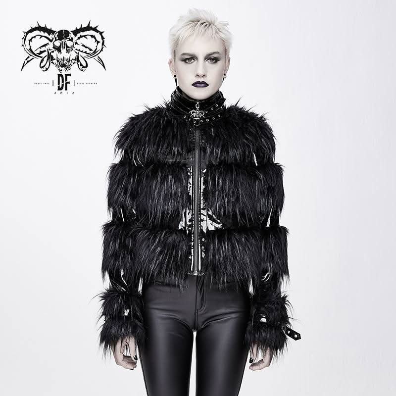'Crossroads' Punk Jacket with Fur and PU Leather