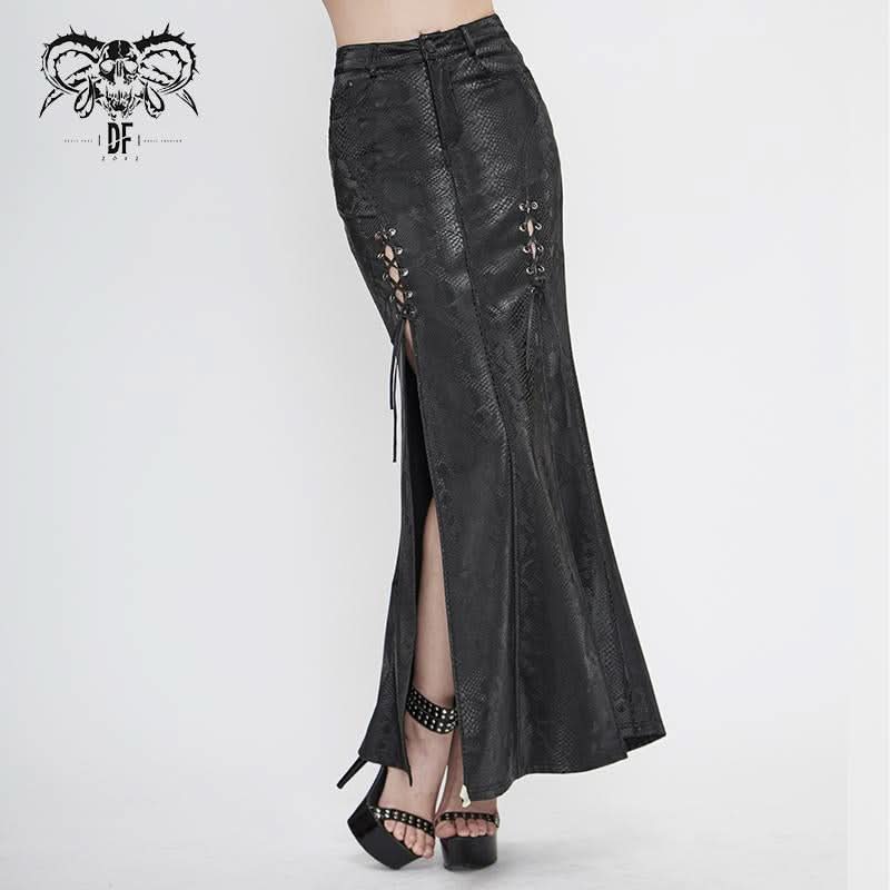 'Slither' Snakeskin Pattern A-Line Skirt
