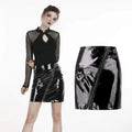 Women’s Punk Sliant Zipper PU Skiny Skirts