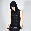 Men’s Ripped Sleeveless Grunge Punk Top
