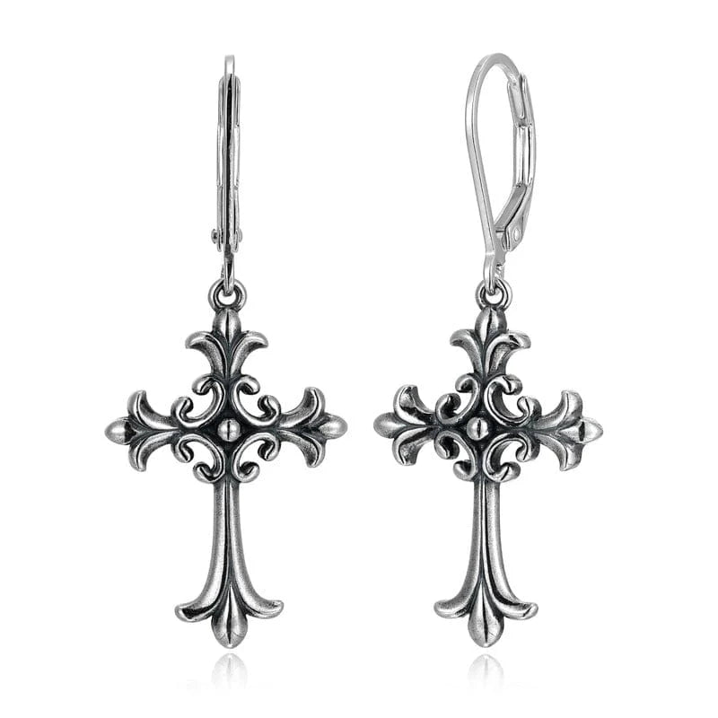 Unisex Gothic Cross Earrings