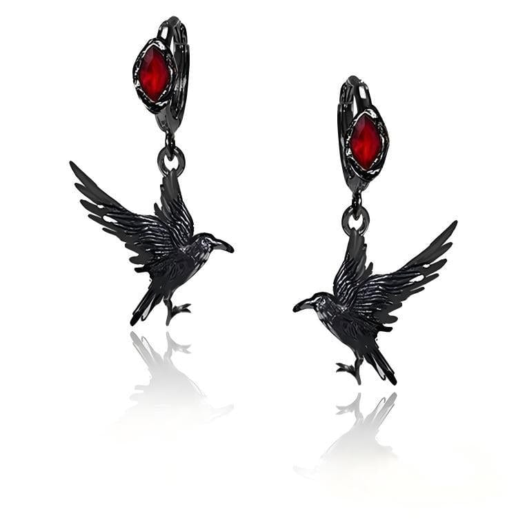 Unisex Gothic Crow Earrings