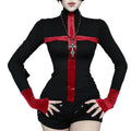 Women’s Gothic Contrast Color Cross Top