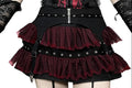 Women’s Gothic Mesh Buckle-up Short Skirt Black Red