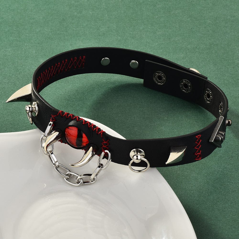Women’s Punk Devil’s Eye Studded Choker