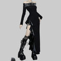 Women’s Punk Eyelets Irregular Off Shoulder Hem Dress