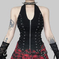 Women’s Punk Zip Halterneck Tank Top