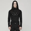 Men’s Punk Stand Collar Ripped Shirt
