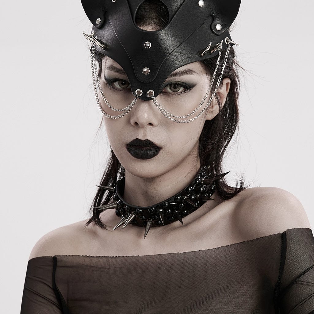 Women’s Punk Rivets Faux Leather Choker