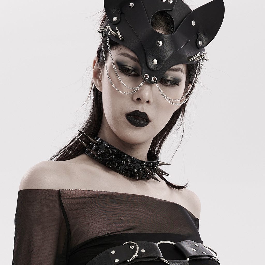 Women’s Punk Rivets Faux Leather Choker